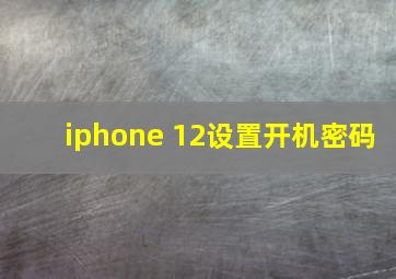 iphone 12设置开机密码